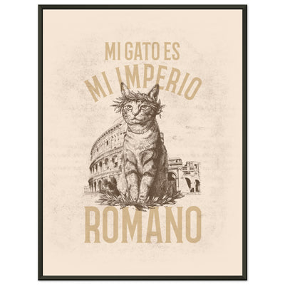 Póster Semibrillante de Gato con Marco Metal 