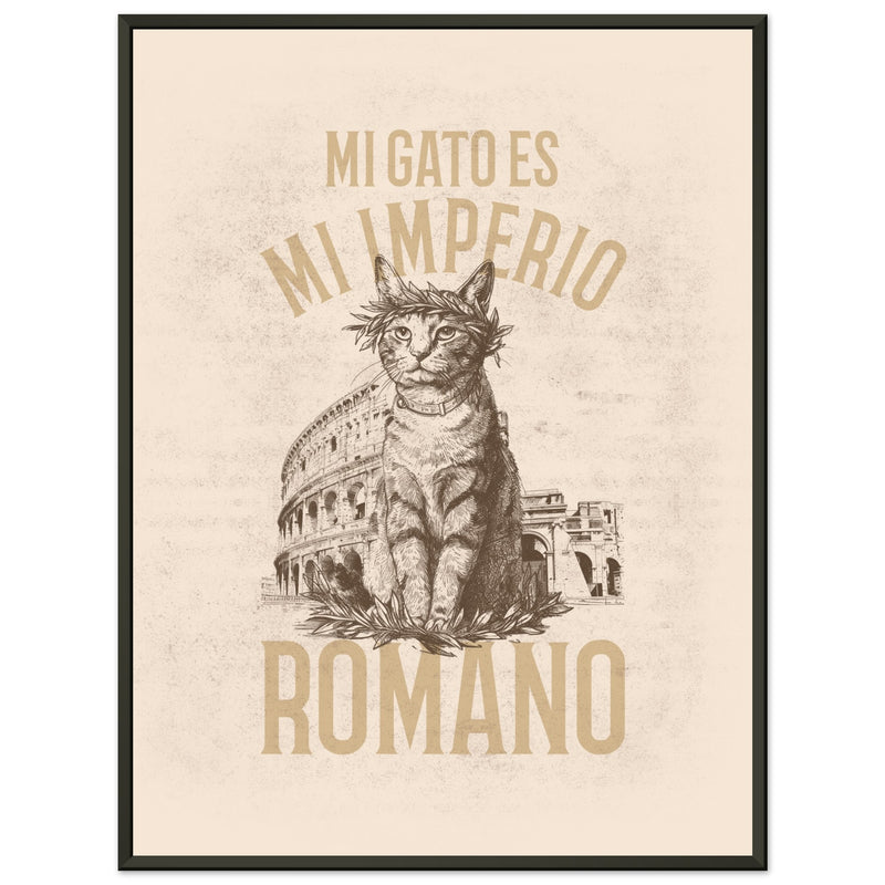 Póster Semibrillante de Gato con Marco Metal 