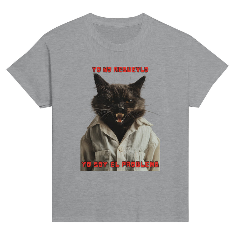 Camiseta Junior Unisex Estampado de Gato "Soy el Problema" Michilandia | La tienda online de los fans de gatos