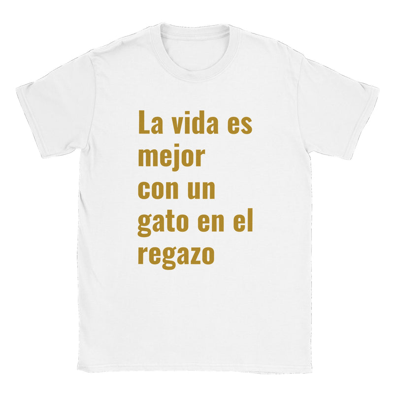 Camiseta unisex estampado de gato "En el regazo" Gelato