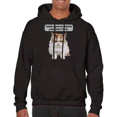 Sudadera con capucha unisex estampado de gato 