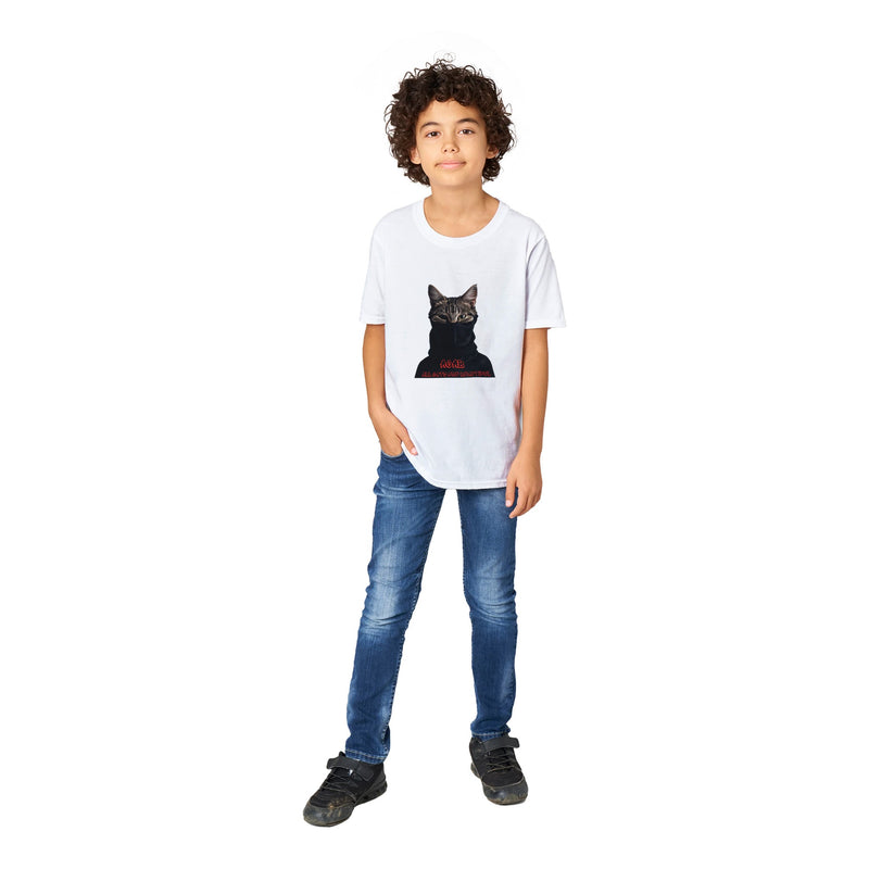 Camiseta Junior Unisex Estampado de Gato "Revolución Gatuna" Michilandia