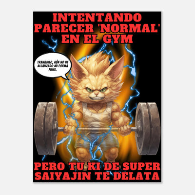 Panel de aluminio impresión de gato "Levantamiento Saiyajin" Michilandia | La tienda online de los fans de gatos