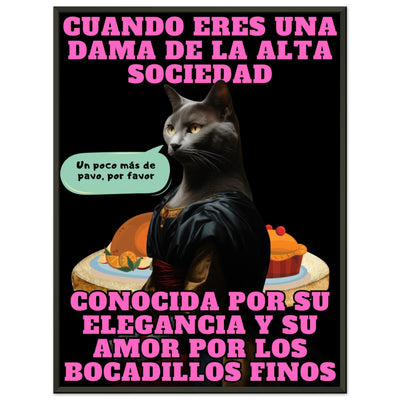 Póster Semibrillante de Gato con Marco Metal 