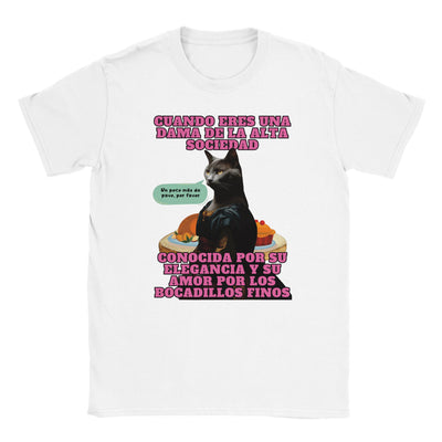 Camiseta unisex estampado de gato "Dama Felina" Michilandia | La tienda online de los fans de gatos