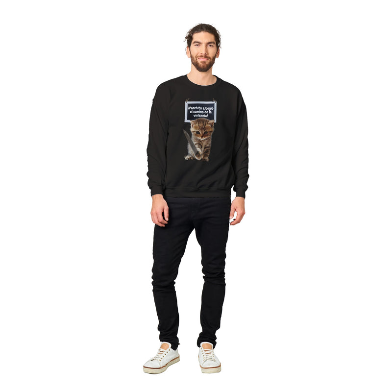 Sudadera Unisex Estampado de Gato "Panchito y Su Camino" Michilandia | La tienda online de los fans de gatos