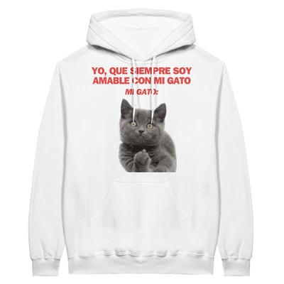 Sudadera con Capucha Unisex Estampado de Gato "Desafío Gatuno" Michilandia | La tienda online de los fans de gatos