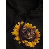 Sudadera con Capucha Unisex Estampado de Gato "Miau Solar" Michilandia