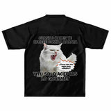 Camiseta de fútbol unisex estampado de gato "Gourmet Indignado" Subliminator