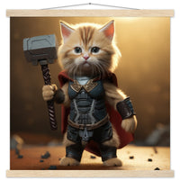 Póster semibrillante de gato con colgador "Michi Thor"