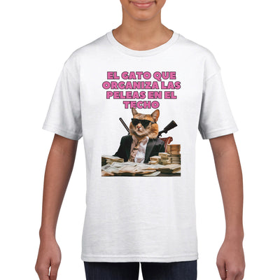 Camiseta Junior Unisex Estampado de Gato 