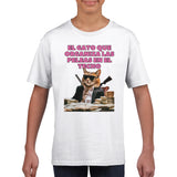 Camiseta Junior Unisex Estampado de Gato "Don Miau" Michilandia | La tienda online de los fans de gatos