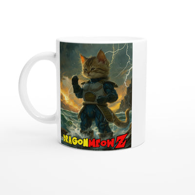 Taza Blanca con Impresión de Gato 