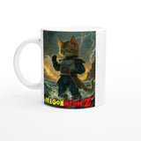 Taza Blanca con Impresión de Gato "Miau Saiyan" Michilandia | La tienda online de los fans de gatos