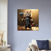 Panel de aluminio impresión de gato "Michi Thor"