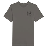 Camiseta Prémium Unisex Bordado de Gato 