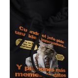 Sudadera con Capucha Unisex Estampado de Gato "Estrategia Miau" Michilandia | La tienda online de los fans de gatos