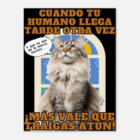 Panel de aluminio impresión de gato "Hora del Atún" Michilandia | La tienda online de los amantes de gatos