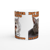 Taza Blanca con Impresión de Gato "Siesta Productiva" Michilandia | La tienda online de los fans de gatos