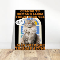 Panel de aluminio impresión de gato "Hora del Atún" Michilandia | La tienda online de los amantes de gatos