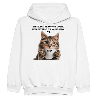 Sudadera con capucha júnior estampado de gato 