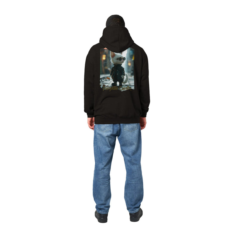 Sudadera con capucha Prémium Unisex Impresión Trasera de Gato "Exorcista Felino" Michilandia | La tienda online de los fans de gatos