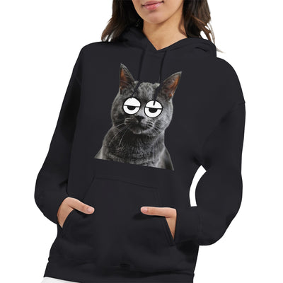 Sudadera con Capucha Unisex Estampado de Gato "Somnoliento Chartreux" Michilandia