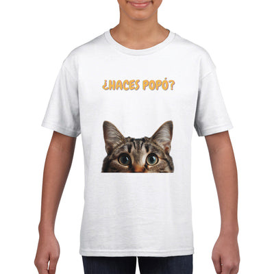 Camiseta Junior Unisex Estampado de Gato 