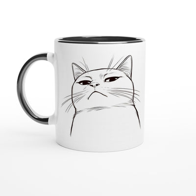 Taza Bicolor con Impresión de Gato 