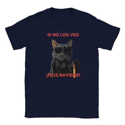 Camiseta Junior Unisex Estampado de Gato "Navidad a Ciegas" Michilandia | La tienda online de los fans de gatos