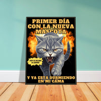 Póster Semibrillante de Gato con Marco Metal 