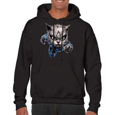 Sudadera con capucha unisex estampado de gato 