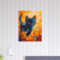 Panel de aluminio impresión de gato "Otoño Juguetón" Michilandia | La tienda online de los fans de gatos