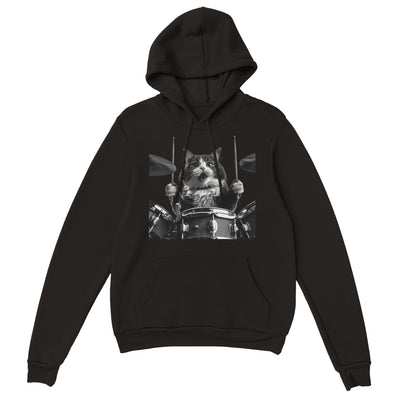 Sudadera con Capucha Unisex Estampado de Gato "Batería Gatuna" Michilandia | La tienda online de los fans de gatos