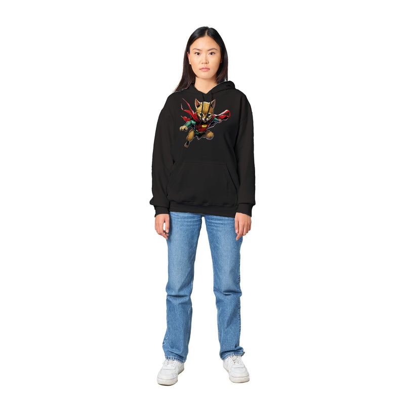 Sudadera con capucha unisex estampado de gato "Gotham Fluffy Guardian" Gelato