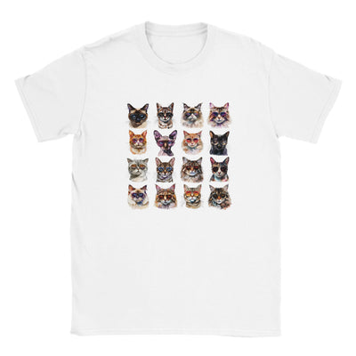 Camiseta Junior Unisex Estampado de Gato "Cool Cats" Michilandia | La tienda online de los fans de gatos