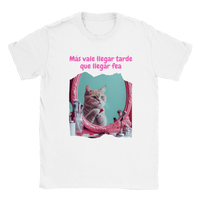 Camiseta unisex estampado de gato "Michi maquillándose" Gelato