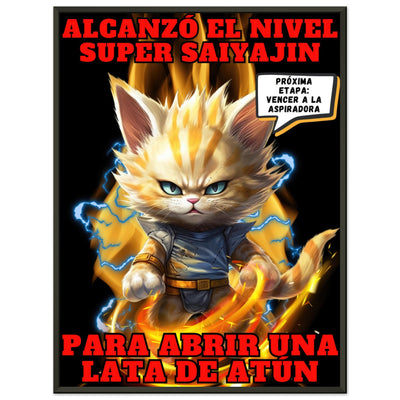 Póster Semibrillante de Gato con Marco Metal 