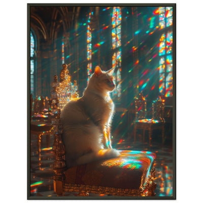 Póster Semibrillante de Gato con Marco Metal 