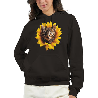 Sudadera con Capucha Unisex Estampado de Gato 