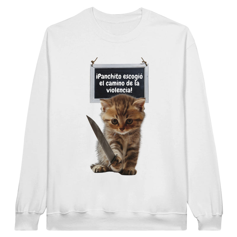 Sudadera Unisex Estampado de Gato "Panchito y Su Camino" Michilandia | La tienda online de los fans de gatos