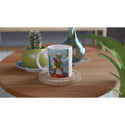 Taza Blanca con Impresión de Gato "Héroe de un Miau" Michilandia | La tienda online de los fans de gatos