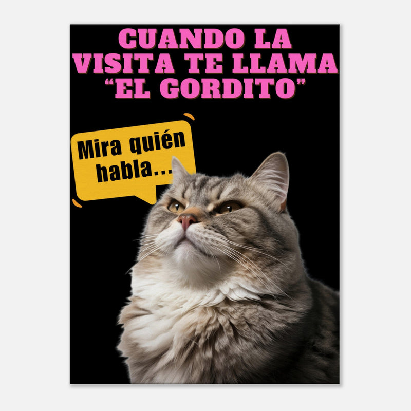 Lienzo de Gato "Mira Quién Habla" Michilandia | La tienda online de los amantes de gatos