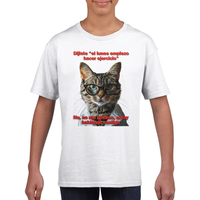 Camiseta Junior Unisex Estampado de Gato 