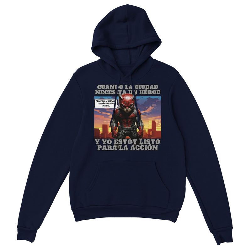 Sudadera con Capucha Unisex Estampado de Gato "Atardecer Heroico" Michilandia | La tienda online de los fans de gatos