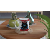 Taza blanca con impresión de gato "Hambre Mortal" Michilandia | La tienda online de los amantes de gatos