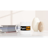 Taza Blanca con Impresión de Gato "Purr Hub" Michilandia | La tienda online de los fans de gatos
