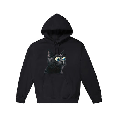 Sudadera con Capucha Unisex Estampado de Gato "Ojos Divertidos" Michilandia