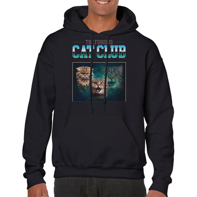 Sudadera con Capucha Unisex Estampado de Gato "El Club de los Gatos Furiosos" Michilandia