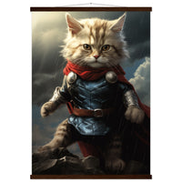 Póster semibrillante de gato con colgador "Thor Felino" Gelato